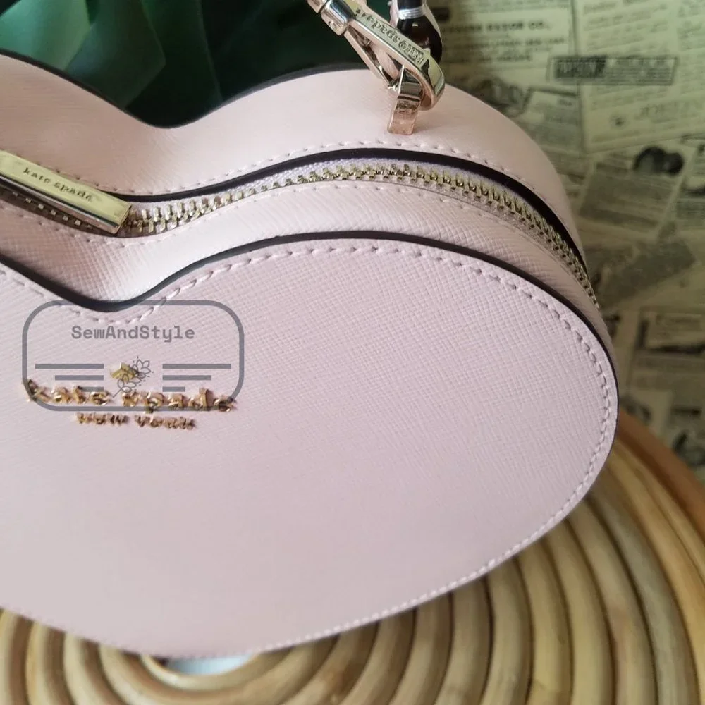 Tik Tok viral!!!  Kate Spade NWT Heart Love Shack Crossbody Chalk Light Pink - Picture 6 of 13